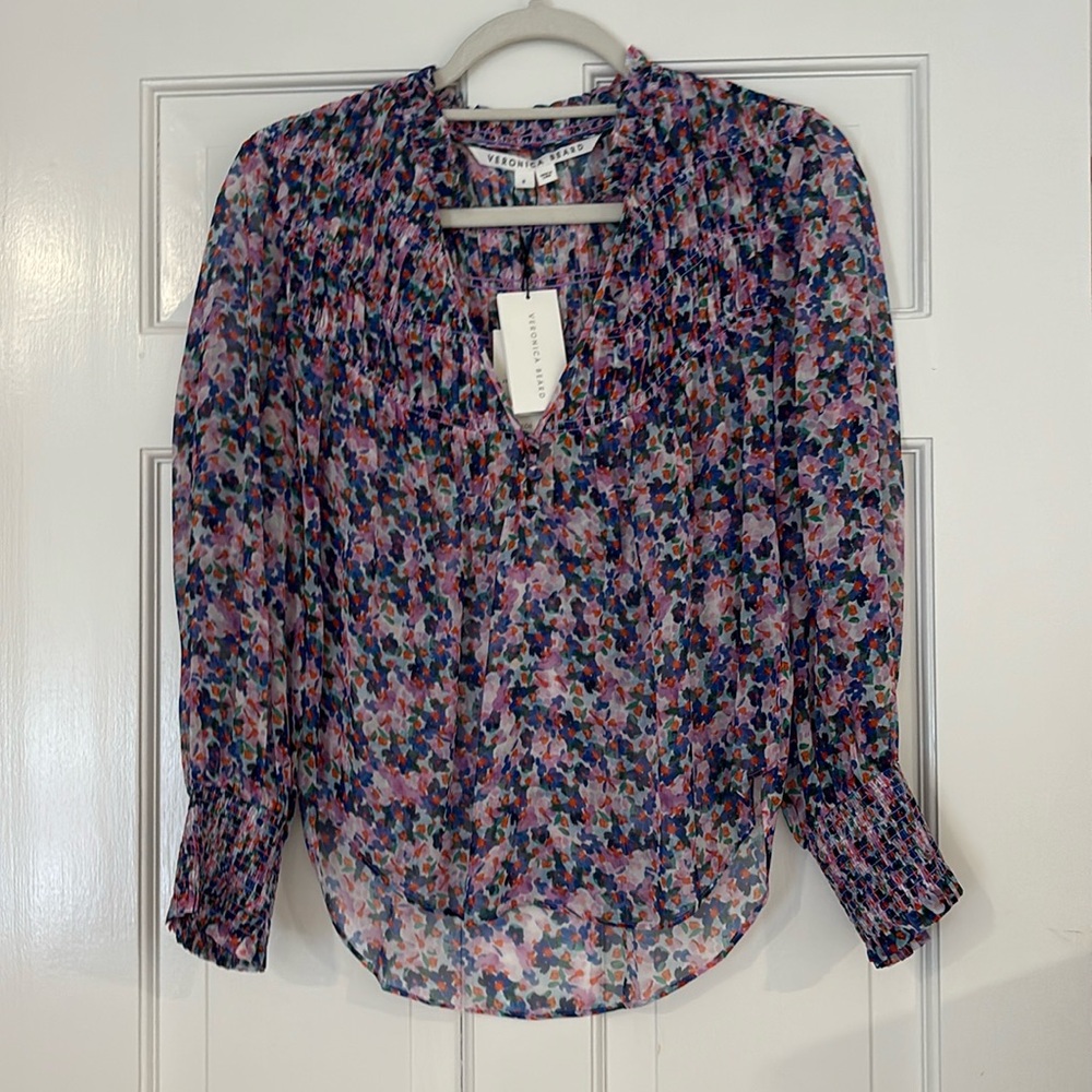 Veronica Beard floral blouse size 6